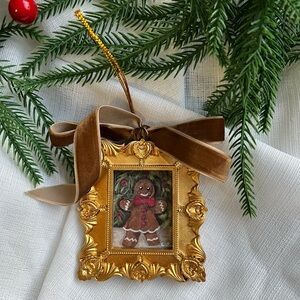 “The Little Gingerbread man” Gold Framed Gingerbread Ornament